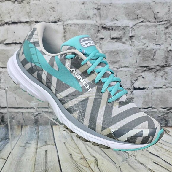 Brooks Launch 3 Women’s 9.5 Gray Stripe Running Shoes 1202061B486 Athletic EUC - Picture 1 of 9